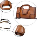Women Vintage Flap Tote Top Handle Satchel Handbags PU Leather Clutch Purse Shoulder Bag Photo 3