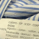 ZARA Blue & White Stripe Tiered Ruffle Floral Embroidered Mini Skirt Size XS Photo 6