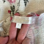 Love Shack Fancy  Compass Top Paradise Pink White Floral Smocked Ruffle Lace Sz M Photo 4