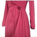 Vintage 80s Pink Victorian Maxi Wrap Dress With Union Label Size 8 Photo 5