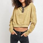 Free People  5 Star Tee Golden Palm Raw Hems Distressed Grunge Sweatshirt M Photo 0