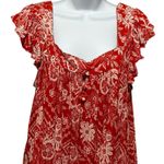 Angie Y2K Women Cropped Babydoll Top S Floral Beachy Cottagecore Boho Peasant Photo 5