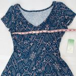 Decree  Blue V-Neck Fit and Flare Skater Y2K Dress Medium Photo 8