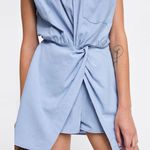 ZARA  Basic Casual 100% Cotton Light Blue Shirt Jumpsuit Romper Size XS Photo 1