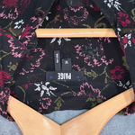 Paige EUC  Floral Sheer Long Sleeve Button Up Shirt  Blouse Women's M Black Photo 6
