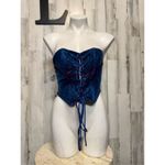 Bear Dance Blue Glitter Lace-Up Tube Top Corset – Size L Photo 2