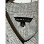 Andrew Marc  Gray Ribbed V-Neck Sweater S Photo 3