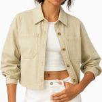 Paige  Connor cropped shacket pale olive Photo 10