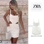 ZARA denim dress cutout mini corset bodycon blogger favorite oyster open back Photo 5