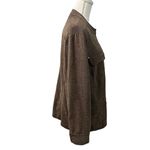 JM Collection  Woman Chocolate Brown Chunky Knit Cardigan Sweater Jacket 18W Photo 4