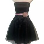 Gunne Sax Jessica McClintock For  Short Party Dress Size 1 Black Pink Bow Y2K Photo 0