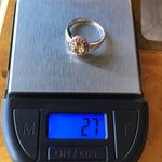 Natural Red Sapphire Yellow Zircon Halo Ring Size 6 Gold Photo 7