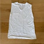 Alexander Wang  - Sleeveless V Neck Long Length Pocket Tee Tank in White Photo 2