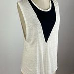 IRO  Jeans White Black Geometric Linen Top Medium Photo 1