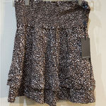 Rails Addison Chestnut Abstract Animal Skirt Size Small Smocked Tiered Photo 0