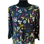 J.Jill Size XS Navy Floral Rayon Shift Dress Long Sleeve Pockets Normal Wear Photo 1