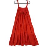 FRNCH Paris Women's Tiered Maxi Dress Orange Sleeveless Linen Blend Summer L Photo 8