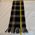 Plaid Scarf Black Red Gold White 62”x10” Fringe Unisex Photo 4