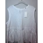 Barbour  white womens willow peplum sleeveless cotton top size 14 NWT $55 Photo 2