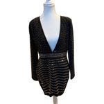 NWT Miss Circle NY Black Rhinestone Bodycon Designer Luxury Club Dress XL Photo 1