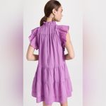 SEA Micah Solid Ramie Flutter Sleeve Dress Women's SIZE MEDIUM Style #SEAAA21892 Purple Photo 11