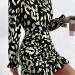 None Women Multicolored Allover Print  Sleeve  Ruffle Dress size S Photo 1