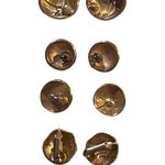 Four (4) Vintage Round Enamel 80s Retro Button Earrings Post Back Large Studs Gold Photo 5