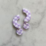 Urban Outfitters Lilac Checker Statement Earrings Photo 1