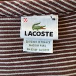 Lacoste Vintage 00s Brown & White Stripe Lightweight V-Neck Button Down Cardigan Photo 6