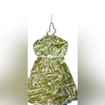 ASTR the label Women's Quinta Dress Celery Green Floral Halter Necklace Small Photo 9