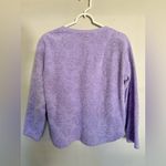 Oscar de la Renta  Lavender Floral Pullover Sweatshirt Size Medium Sweater Photo 2
