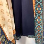 Melissa Paige Women's Paisley Sharkbite Hem 3/4 Sleeve Top Navy Multicolor Large Photo 2