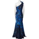 RENE RUIZ Collection NWT Blue Printed One Shoulder Gown Plus Sz 18 Photo 1