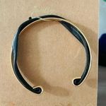 Anthropologie  Shiraleah Chicago Verna cuff bracelet brass and black leather NWT Photo 1