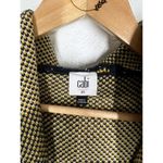 CAbi Sweater Coat Hooded Cardigan Plaid XS Style 4229 Yellow Navy White Photo 1