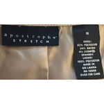 Apostrophe  Stretch Women's Tan Pleaded Lined‎ Skirt Zips in Back Size 10 Photo 2