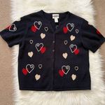Christopher & Banks Valentines Hearts Short Sleeve Sweater Cardigan Large Photo 0