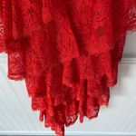 Majorelle  Red Lace Tiered Asymmetric dress size small Photo 8
