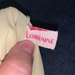 Vintage 70s Lorraine Nylon Nightgown Yellow Floral Medium Made USA Photo 8