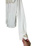 j lynns Glitzy Apparel Womens White Long Sleeve Western Shirt Medium Gold Swirls Size undefined Photo 2