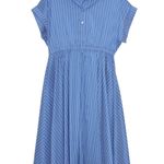 Fabrika Maxi Shirt Dress Blue & White Size Large Photo 0