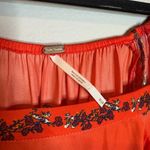 Free People Positano Orange Patchwork Print Blouse Photo 3