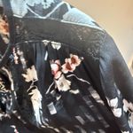 White House | Black Market  Pleated Tie Front Blouse in Black and Cream Photo 4