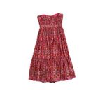 NEW Amur Mariana Rosewood Paisley Floral Strapless Cocktail Tiered Midi‎ Dress 6 Red Photo 8