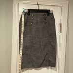 BCX  Size 1 Gray High Waisted Pencil Skirt Sailor Button Detail Zip Back Fitted Photo 2