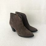 Frye JENNIFER Brown Grey Suede Pointed Stacked Heel Dress Ankle Boots 6 Photo 29