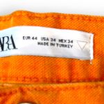ZARA  women’s orange wide leg high rise jeans size 34 Photo 6