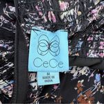 CeCe  Women's Long Sleeve Mock Neck Floral-Print Smocked Dress Black Size‎ M NWT Photo 9