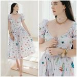 Hill House 💕💕 The Ophelia Midi Dress ~ Sea Creatures Lavender Medium Photo 1