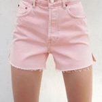 ZARA NWT Pink High Rise Straight Fit Split Hem Cutoff Denim Shorts SZ-8 Photo 0